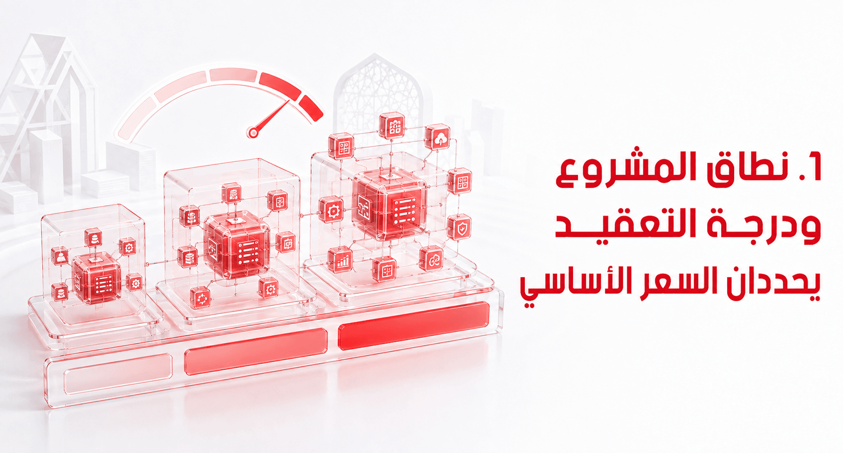 نطاق المشروع ودرجة التعقيد يحددان السعر الأساسي