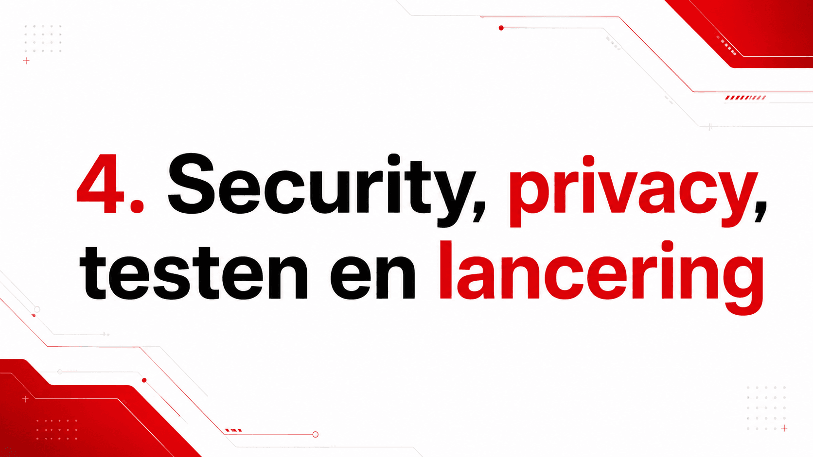 Security, privacy, testen en lancering